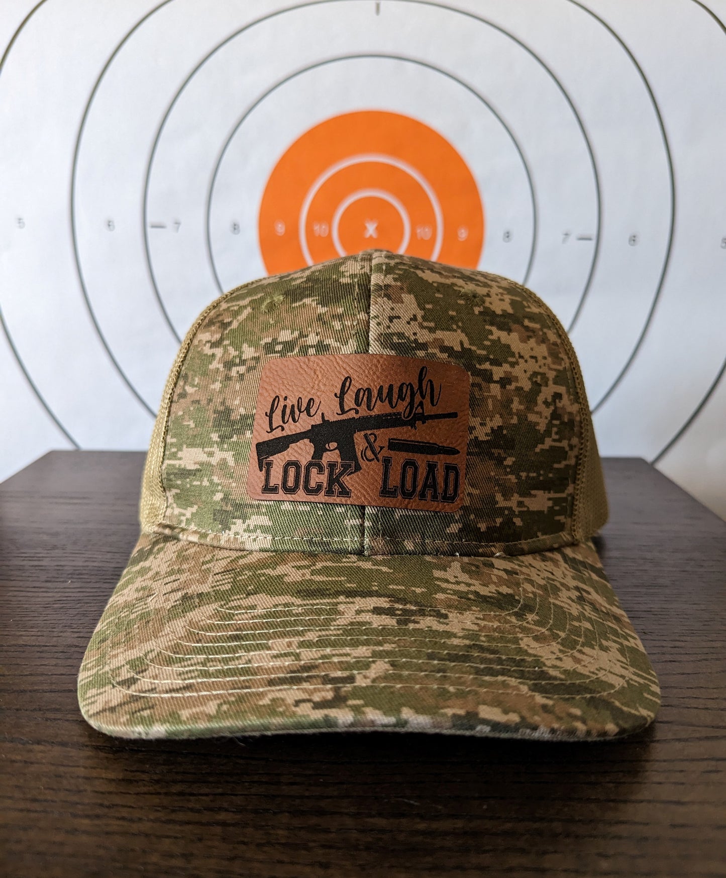 Live Laugh Lock and Load Hat - Tan Digital Camo
