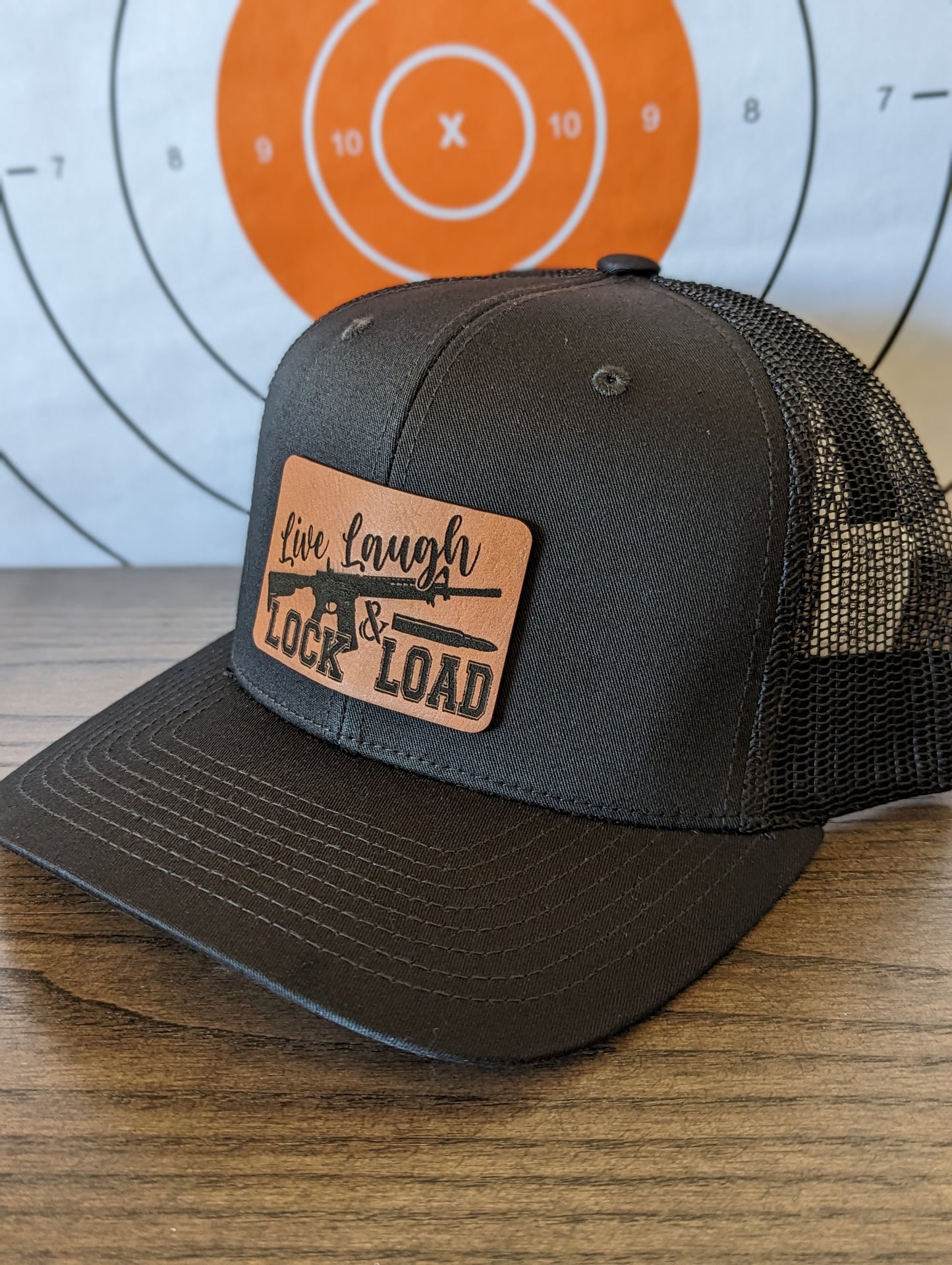 Live Laugh Lock and Load - Black Truckers Hat