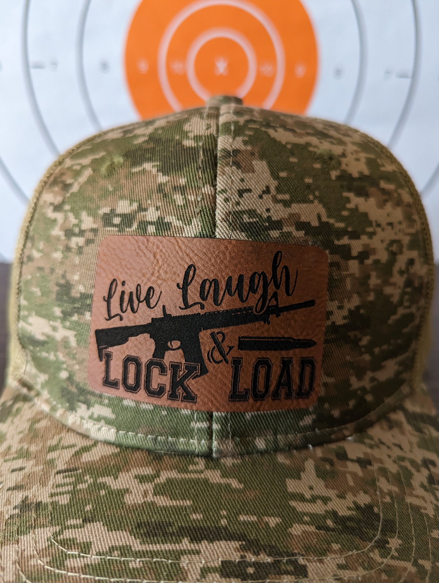 Live Laugh Lock and Load Hat - Tan Digital Camo